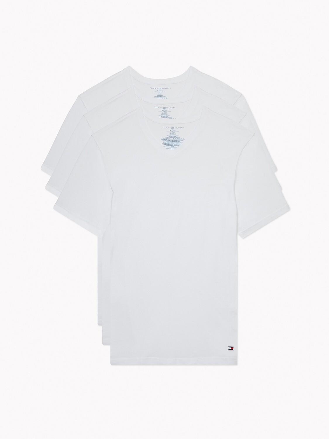 Комплект футболок Tommy Hilfiger Cotton Classics V-Neck, 3 предмета, белый