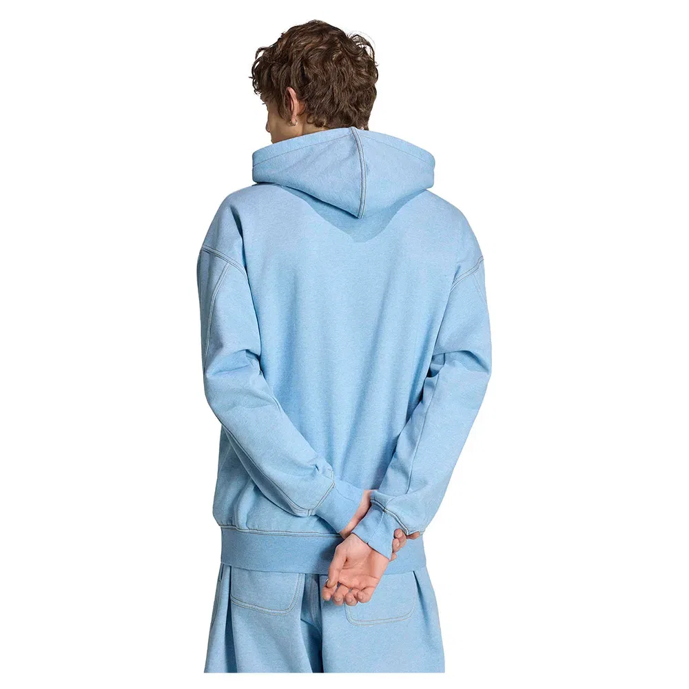 Мужской худи свободного кроя с капюшоном Trefoil Essentials Melange Loose Adidas Originals, Blue — фото 2