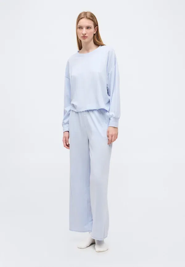 Комплект пижамы хлопковый Wide leg, Polo Ralph Lauren, Navy, синий