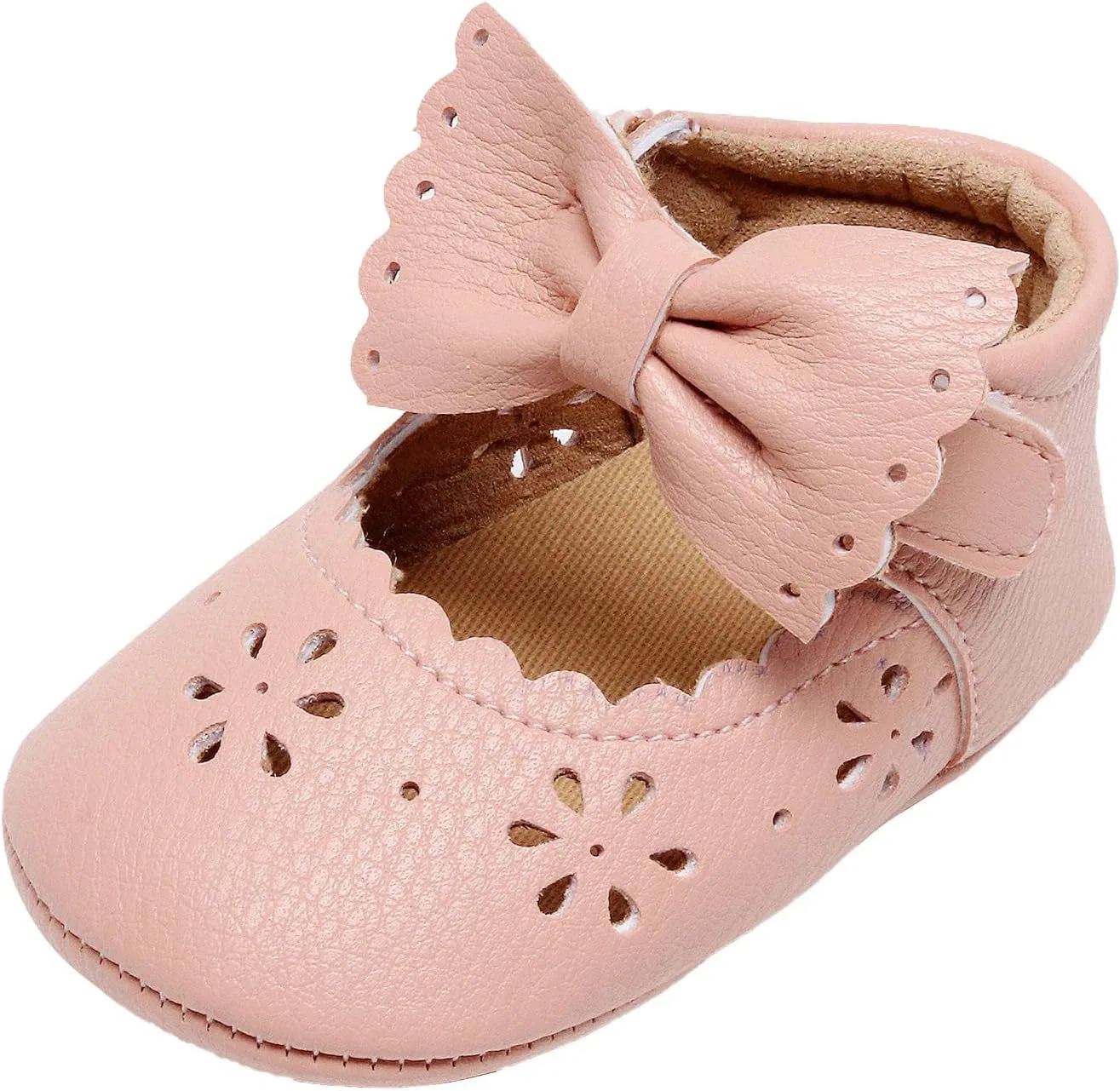 Детские туфли для девочек с бантом First Walkers Shoes, Pink