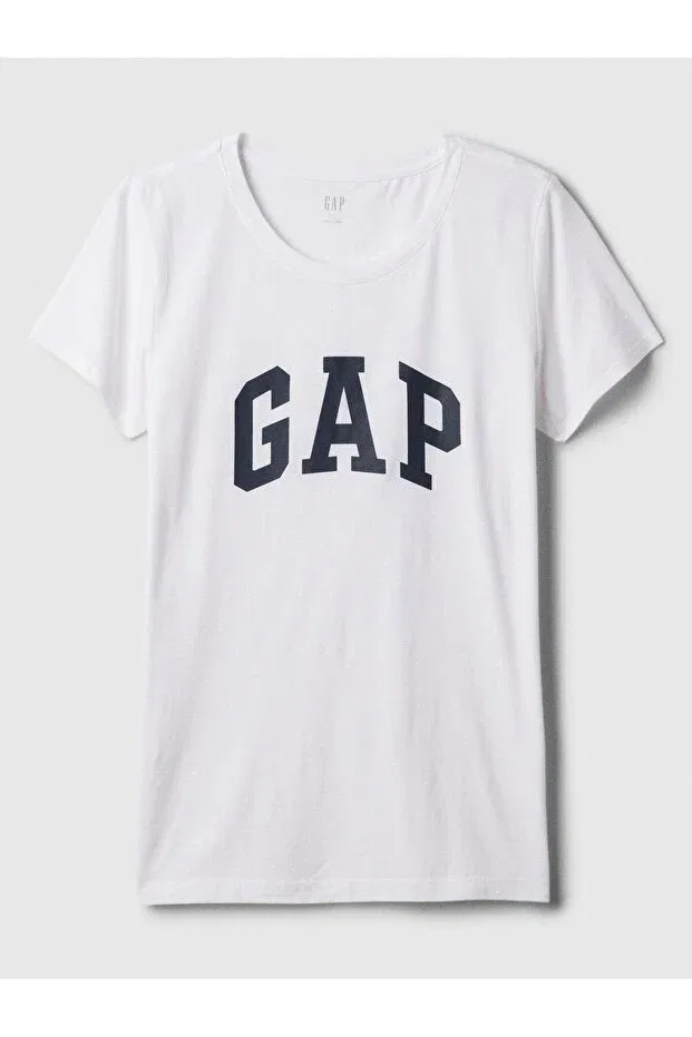 Женская футболка с коротким рукавом с принтом V-Ss Logo Classic Tee Gap, White — фото 2