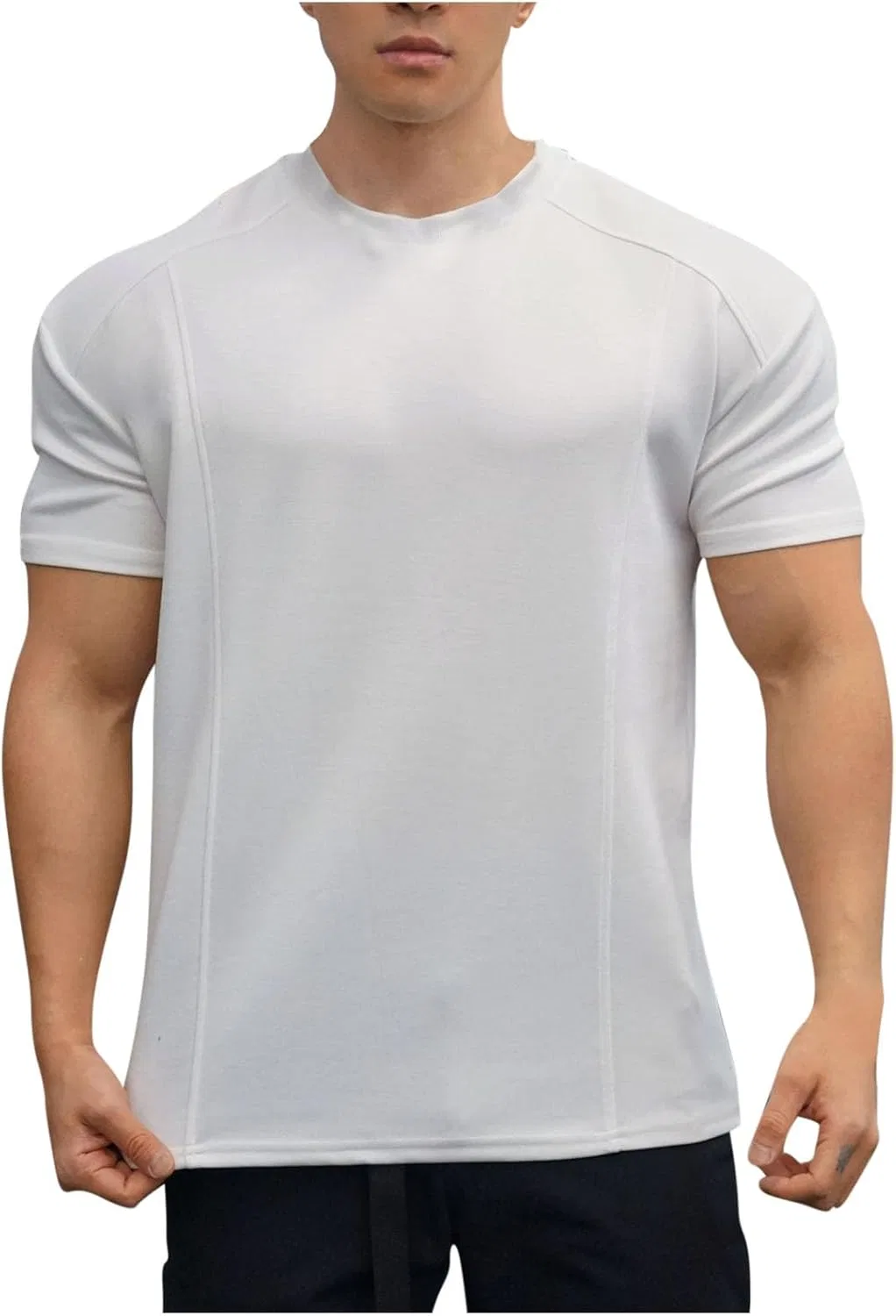 Мужская активная футболка с реглан-рукавом Quick Dry, White