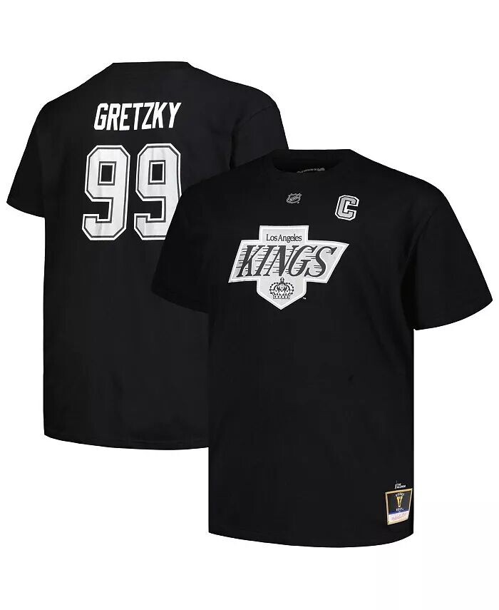 

Мужская черная футболка с именем и номером Los Angeles Kings Wayne Gretzky Big and Tall Profile