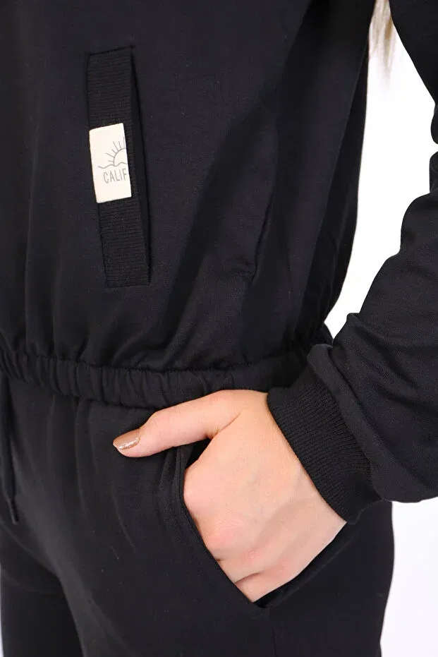 Детский спортивный комплект для девочек хлопковый Toontoy, Black — фото 3