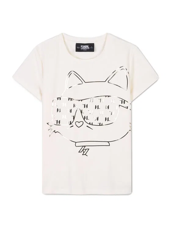Футболка regular fit Karl Lagerfeld Kids, кремовый