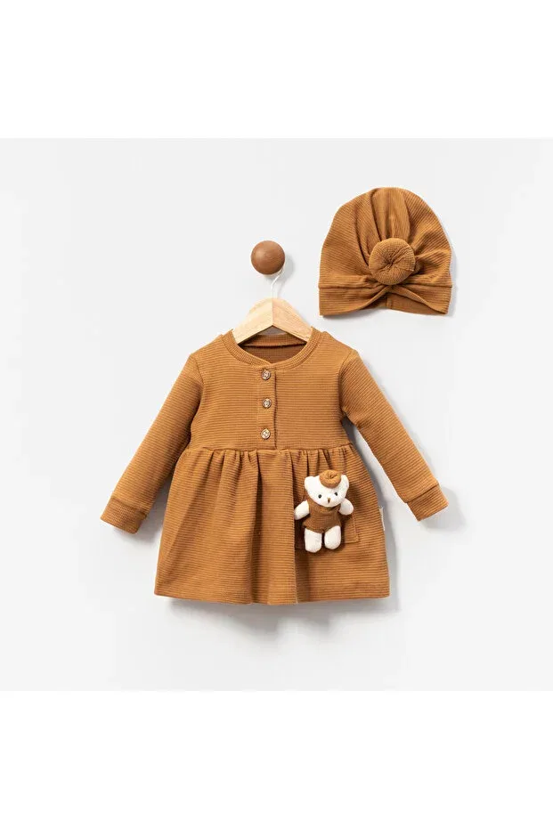 Детское платье для девочек хлопковое Popshops Baby, Brown