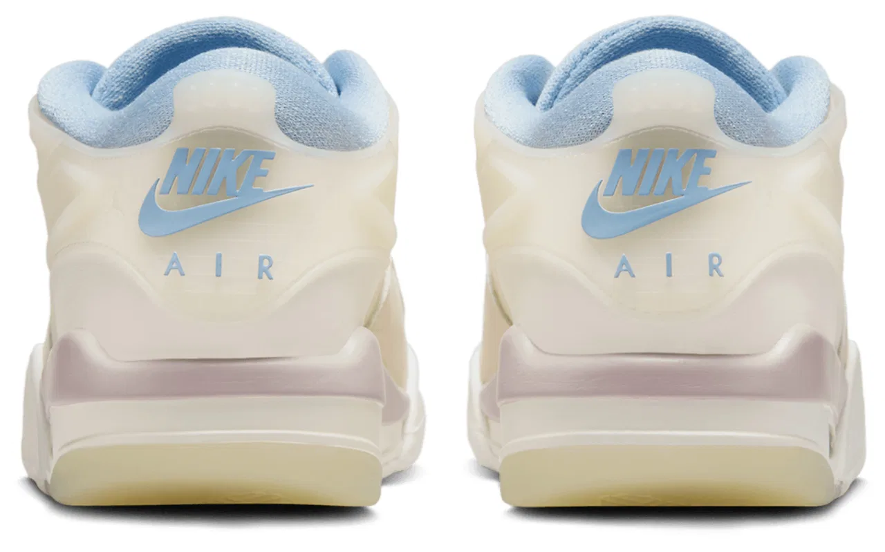Детские кроссовки для девочек с амортизацией Max Air AJ 4 Remastered Jordan, Sail/Purple/Light Armory Blue — фото 3