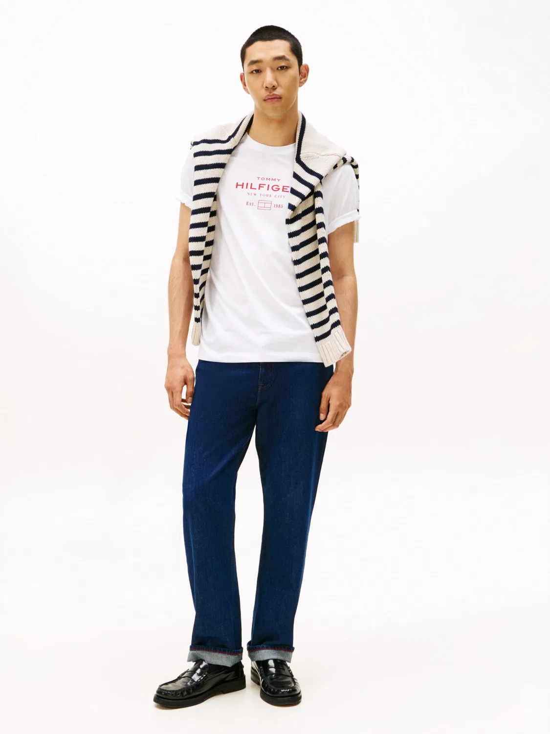 Мужская футболка с принтом Hilfiger Stack Tommy Hilfiger, White (White) — фото 4