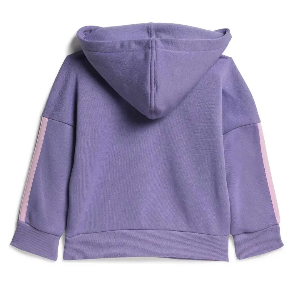Детский комплект для девочек с флисом Adidas Essentials 3 Stripes Fleece Joggers, Purple — фото 3