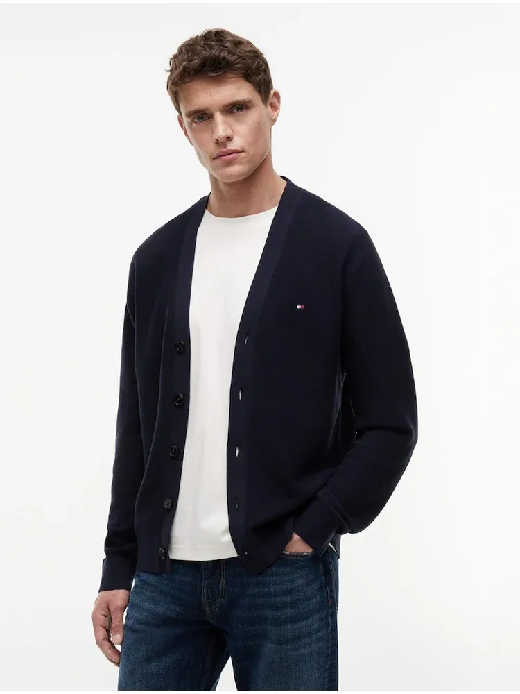 Кардиган из хлопка Structured TOMMY HILFIGER, Navy