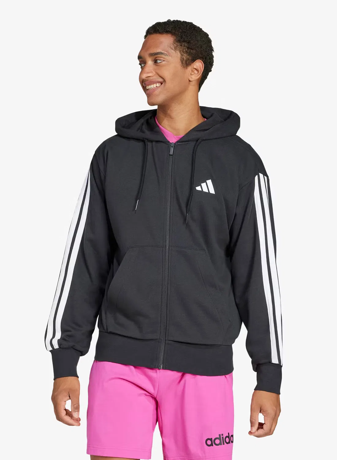 Худи с длинным рукавом 3-Stripes Adidas, черный
