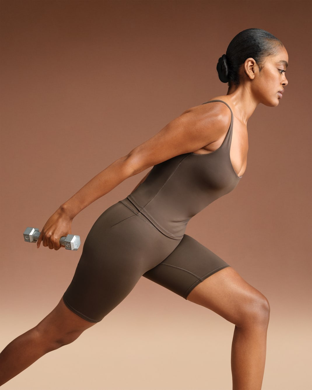 Топ NikeSKIMS Matte Women's Square-Neck, темно-коричневый — фото 3