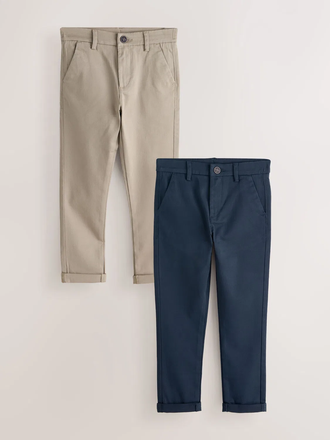 Брюки чинос узкие стрейч 2 шт, Navy/Stone Next