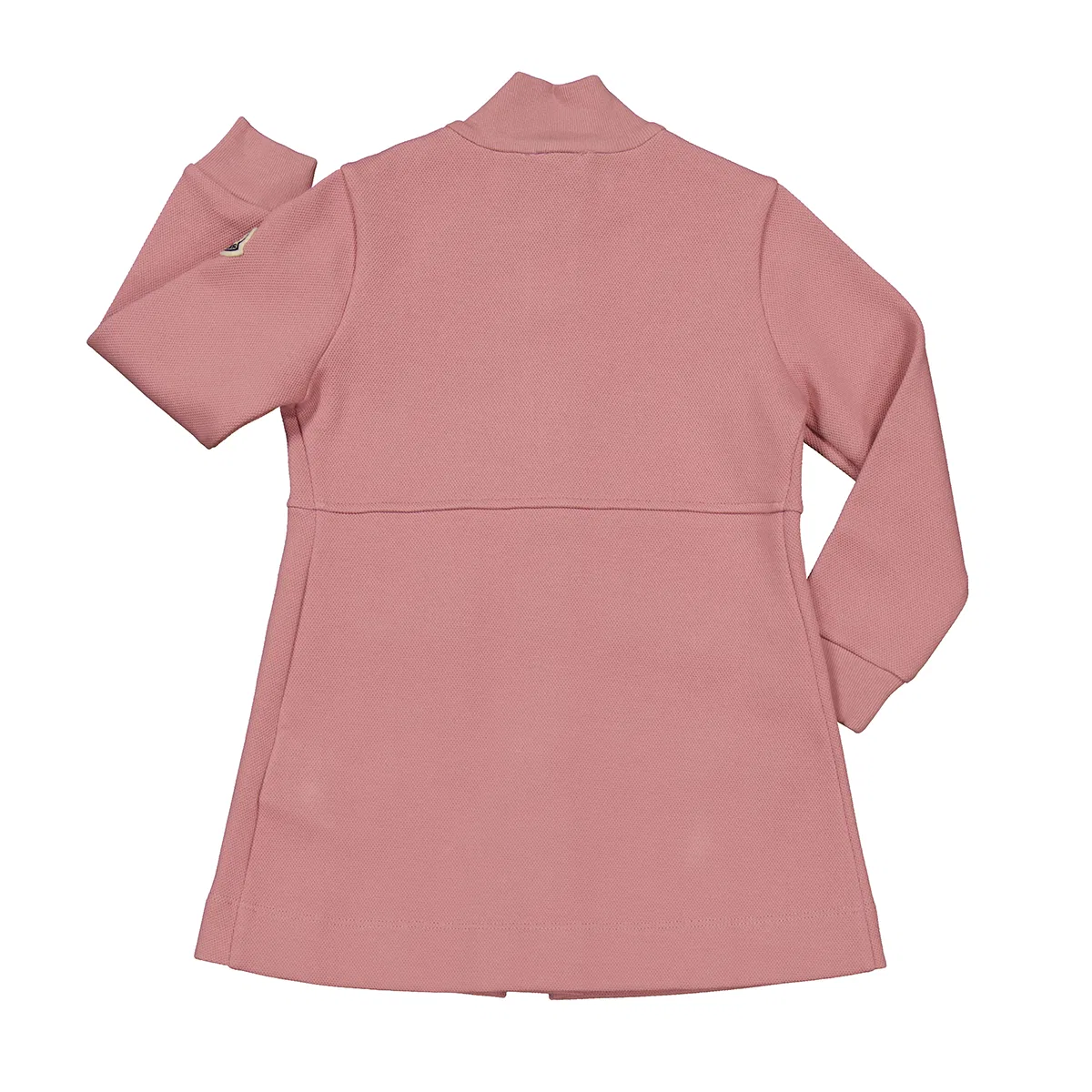 Платье-поло с длинным рукавом Rose Pink Cotton Piquet Polo Dress Moncler, Light Pink — фото 3