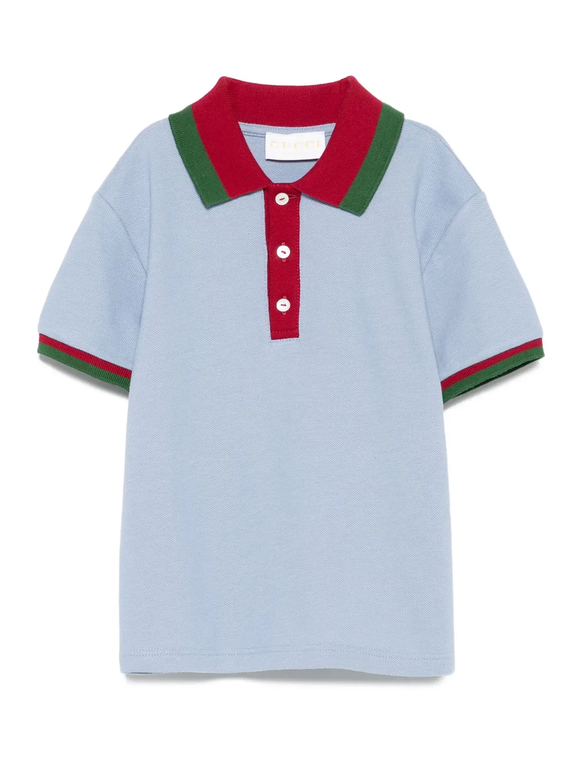 Рубашка поло с воротником в полоску Gucci Kids, синий