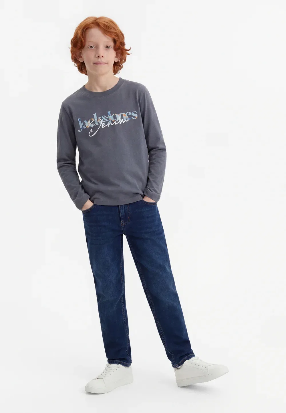 Комплект из двух футболок Jjtom с круглым вырезом и длинными рукавами Jack & Jones Junior, Navy
