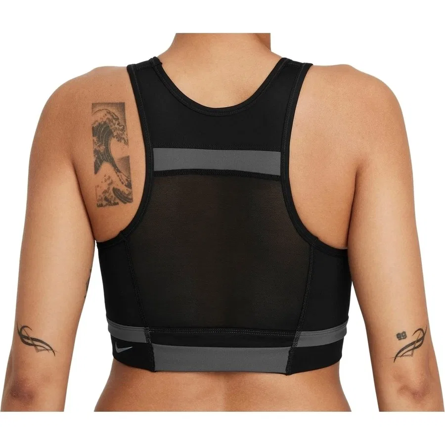 Спортивный бюстгальтер с длинным рукавом Nike Df Swsh Ll Rundvsn Bra, Черный — фото 2