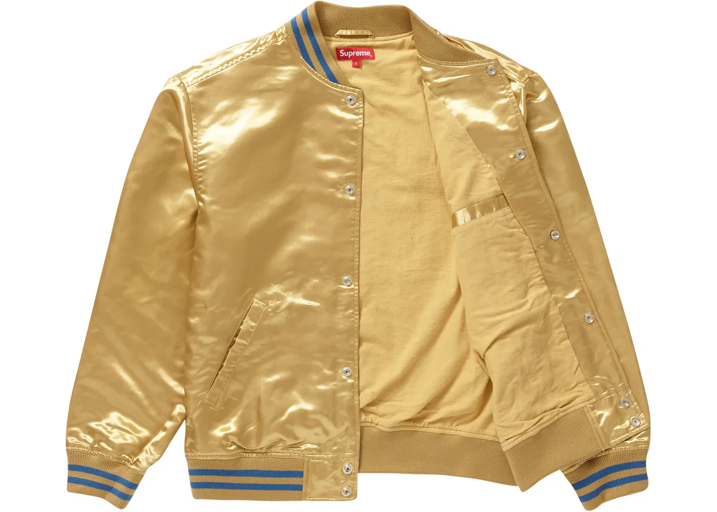Мужская сатиновая куртка-универсальная Thrasher Supreme, Gold — фото 3