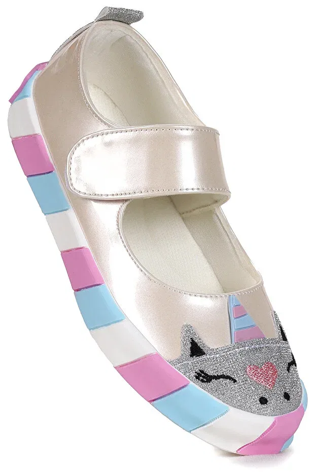 Детские балетки для девочек с принтом Gilan velcro girls' ballerina shoes Kiko Kids, Sedef