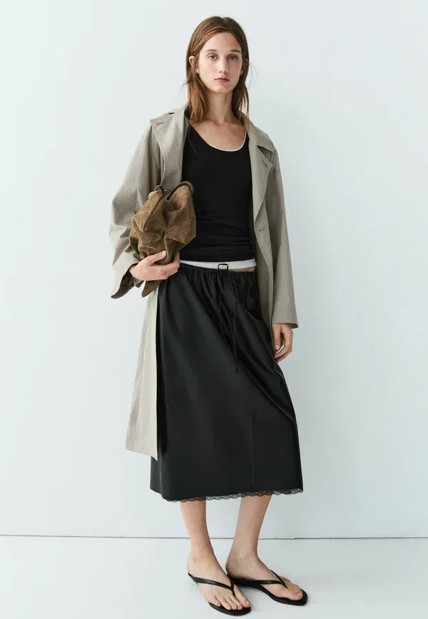 Топ хлопковый Top Massimo Dutti, черный — фото 2