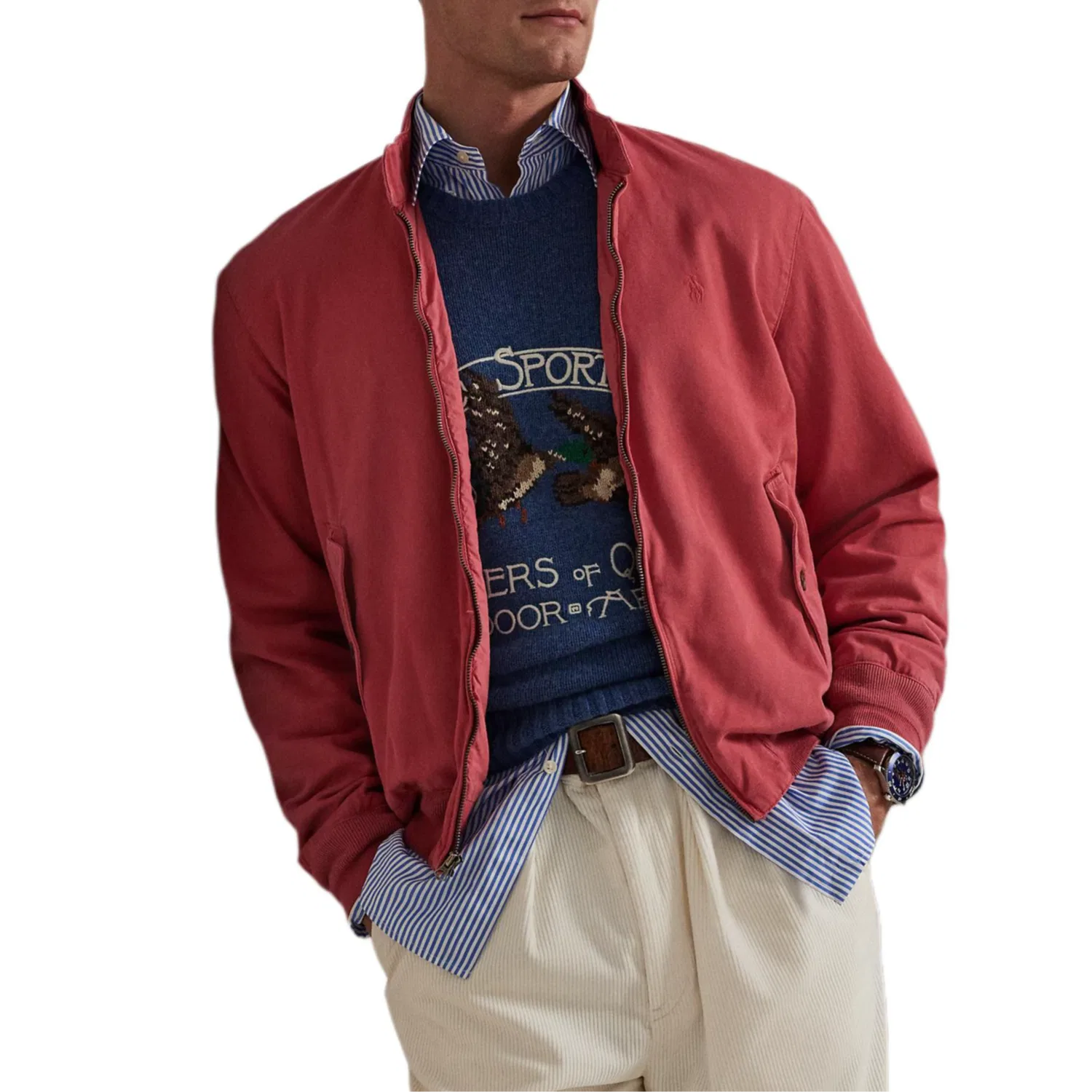 Мужская куртка на пуговицах из хлопка Polo Ralph Lauren, Red — фото 3