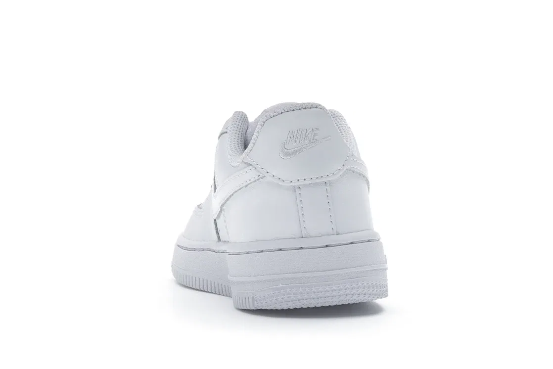 Детские кроссовки для мальчиков с перфорированным носком Nike Air Force 1 Low, White/White-White — фото 4