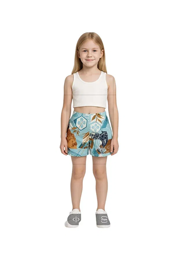 Детские шорты для девочек с принтом Basics Nk Kids, Turquoise