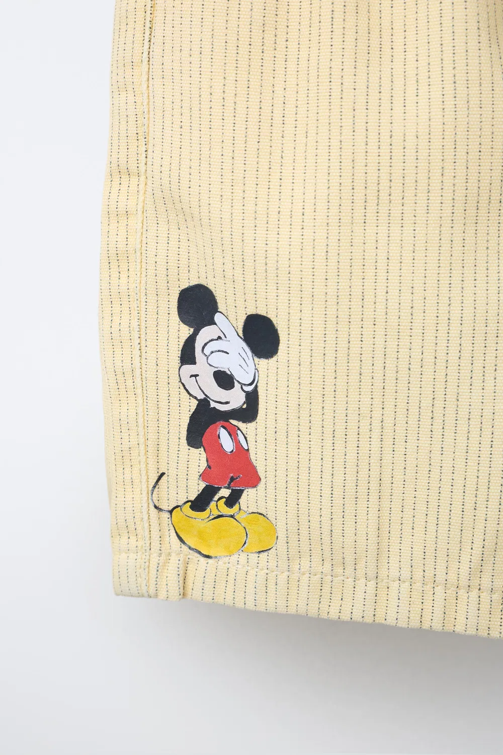 Шорты-бермуды из полосатой ткани с рисунком Микки Мауса Disney ZARA, Yellow — фото 4