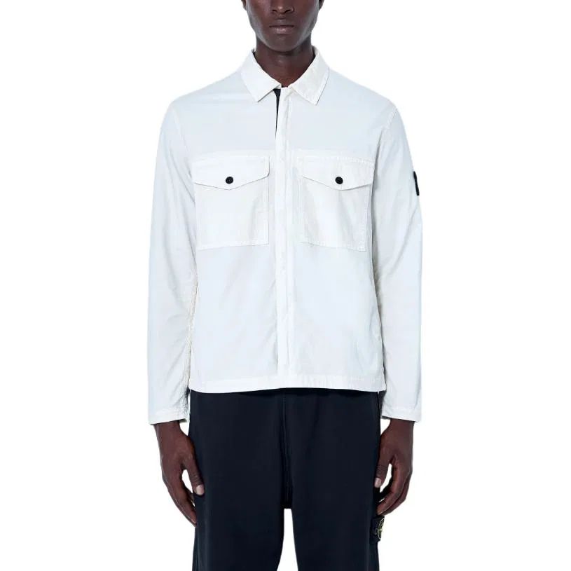 Мужская рубашка с длинным рукавом White FW26 Shirts STONE ISLAND