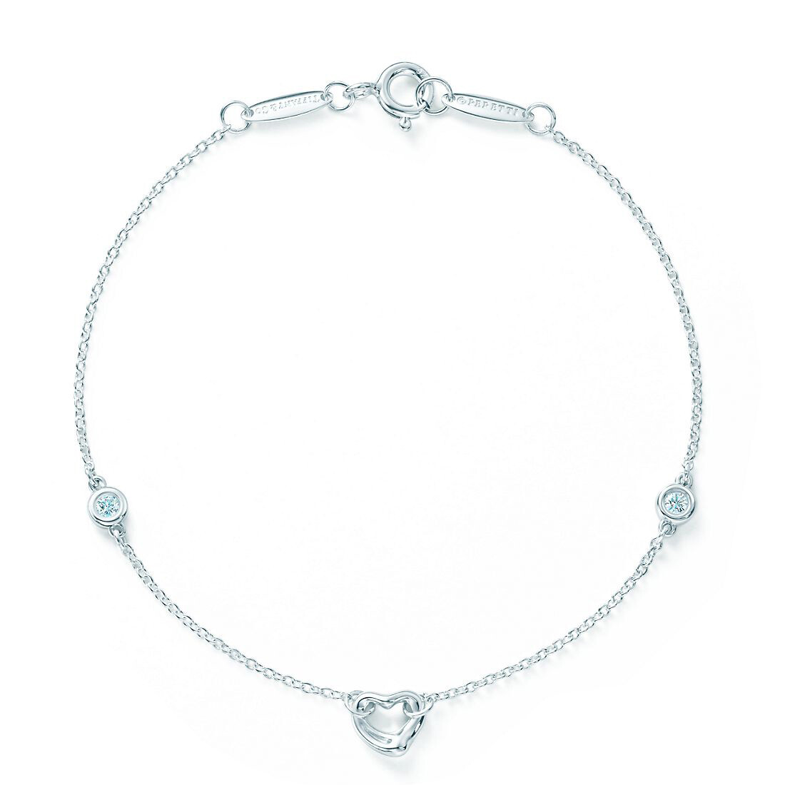 

Браслет Tiffany & Co. Elsa Peretti Diamonds by the Yard Open Heart, серебро/бриллиант