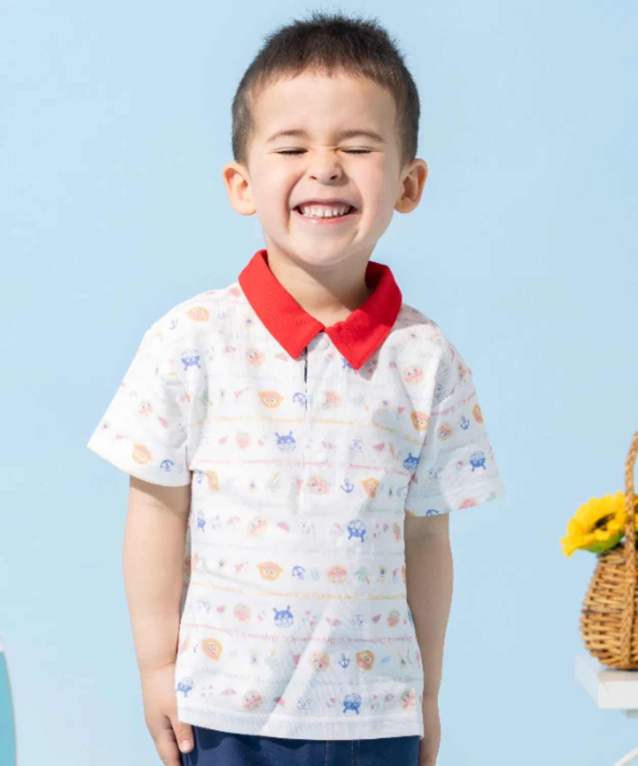 Детская футболка-поло с принтом ANPANMAN KIDS COLLECTION, Off White