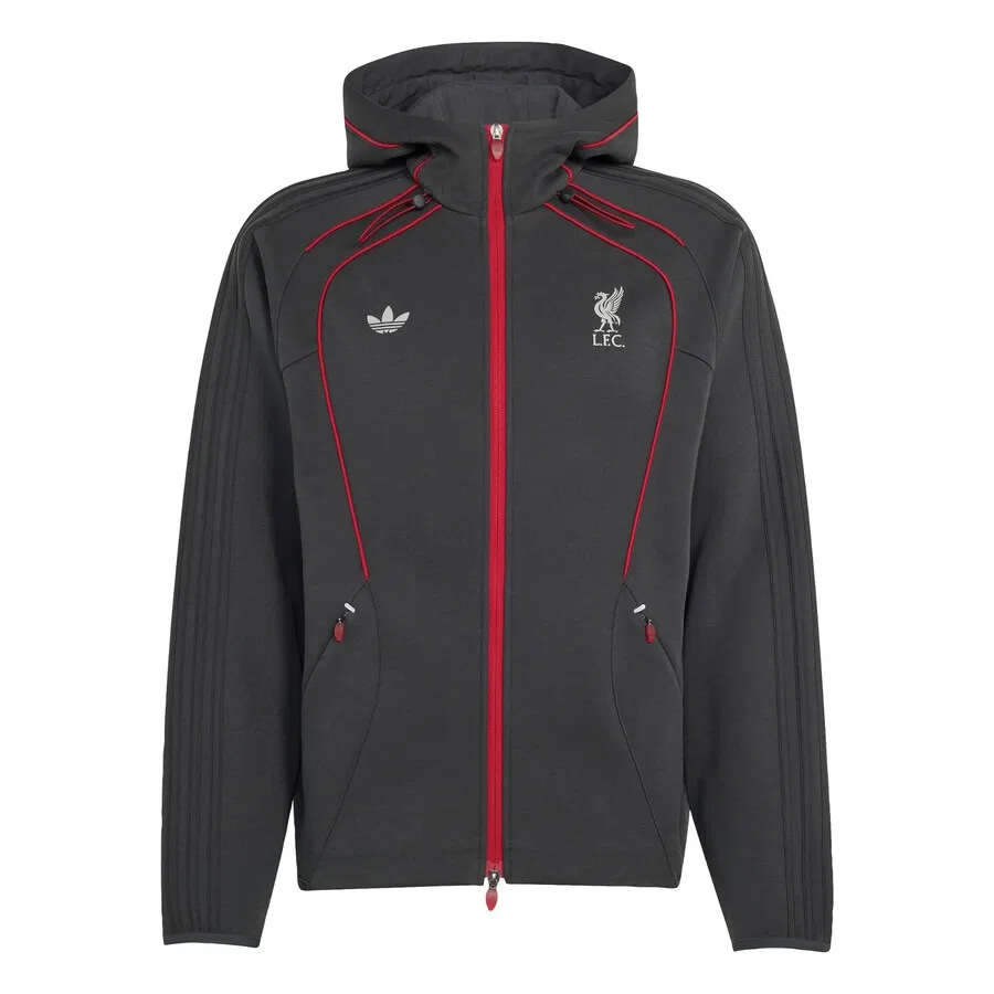 Худи на молнии ADIDAS ORIGINALS «Lfc Teamgeist 26» антрацитового цвета
