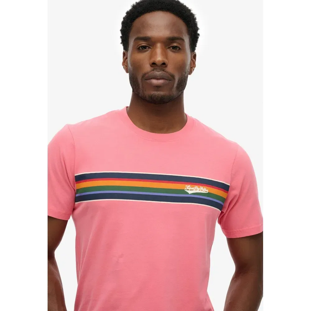 Футболка с коротким рукавом Outdoor Stripe Logo Rlxd Superdry, розовый — фото 4