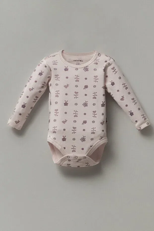 Детское боди для девочек с длинным рукавом Basics Mother Love, Lilac