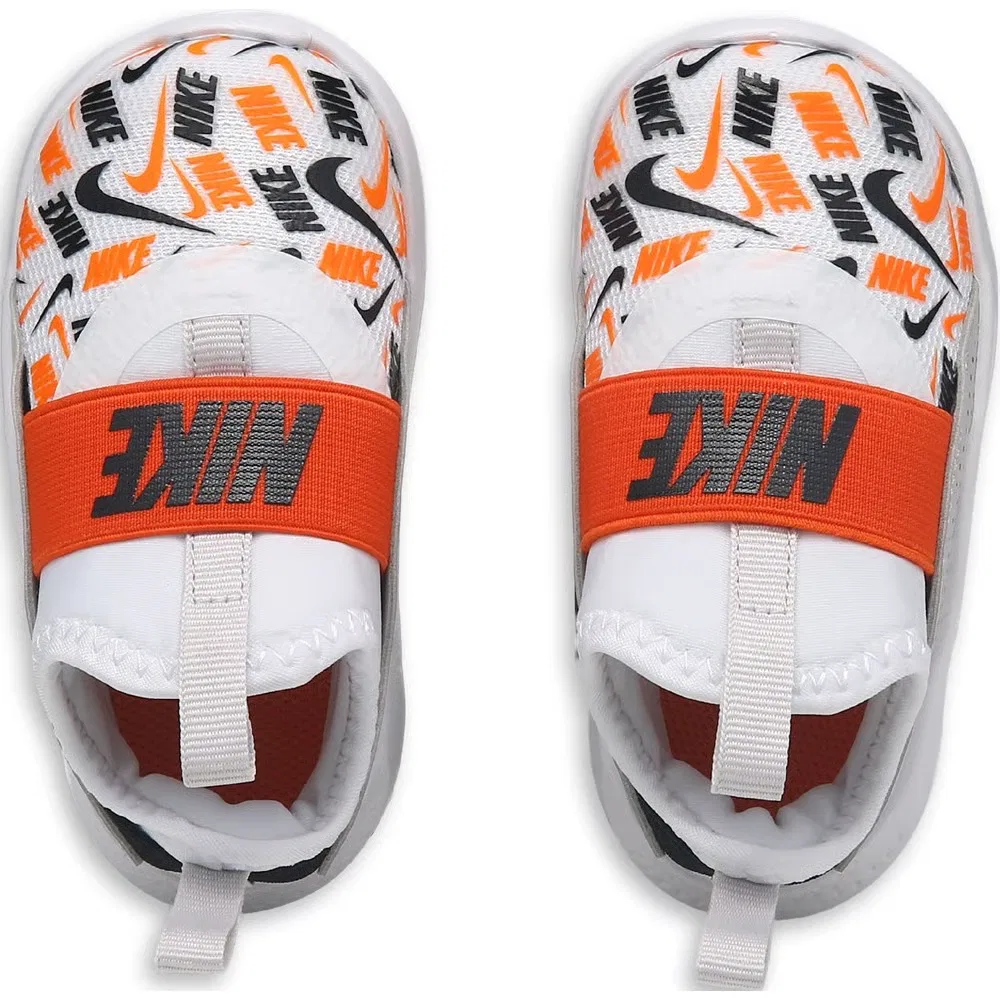 Детские кроссовки Flex Runner 4 без шнурков для малышей Nike, White/Orange Jdi — фото 4