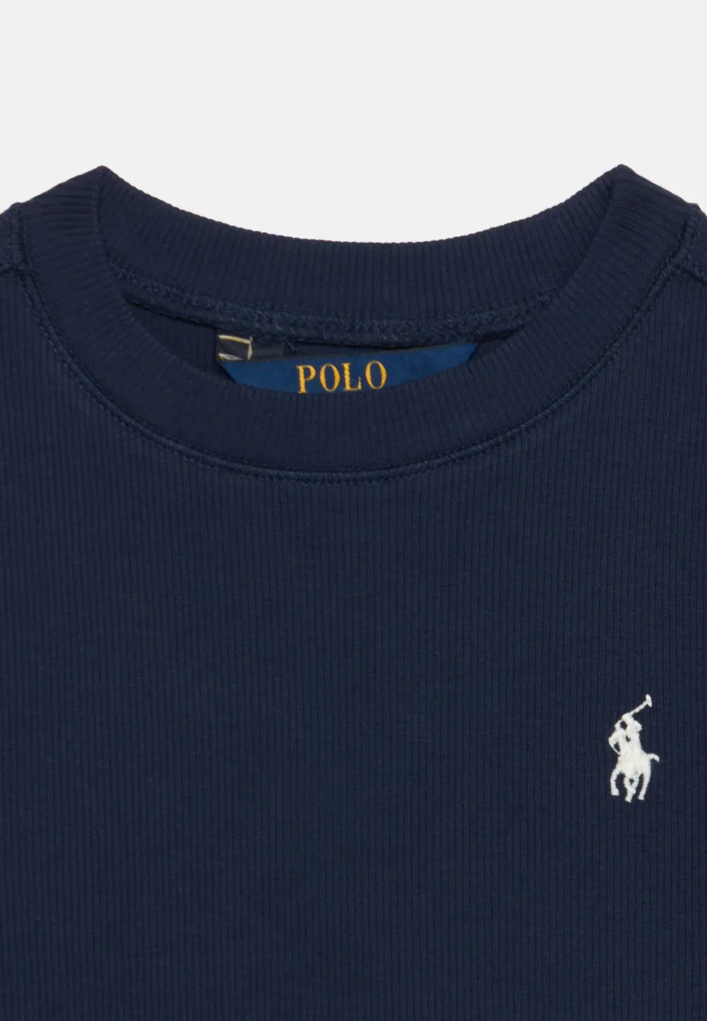 Футболка свободного кроя в рубчик, размер 7-14 лет - базовая футболка Polo Ralph Lauren, Refined Navy — фото 3