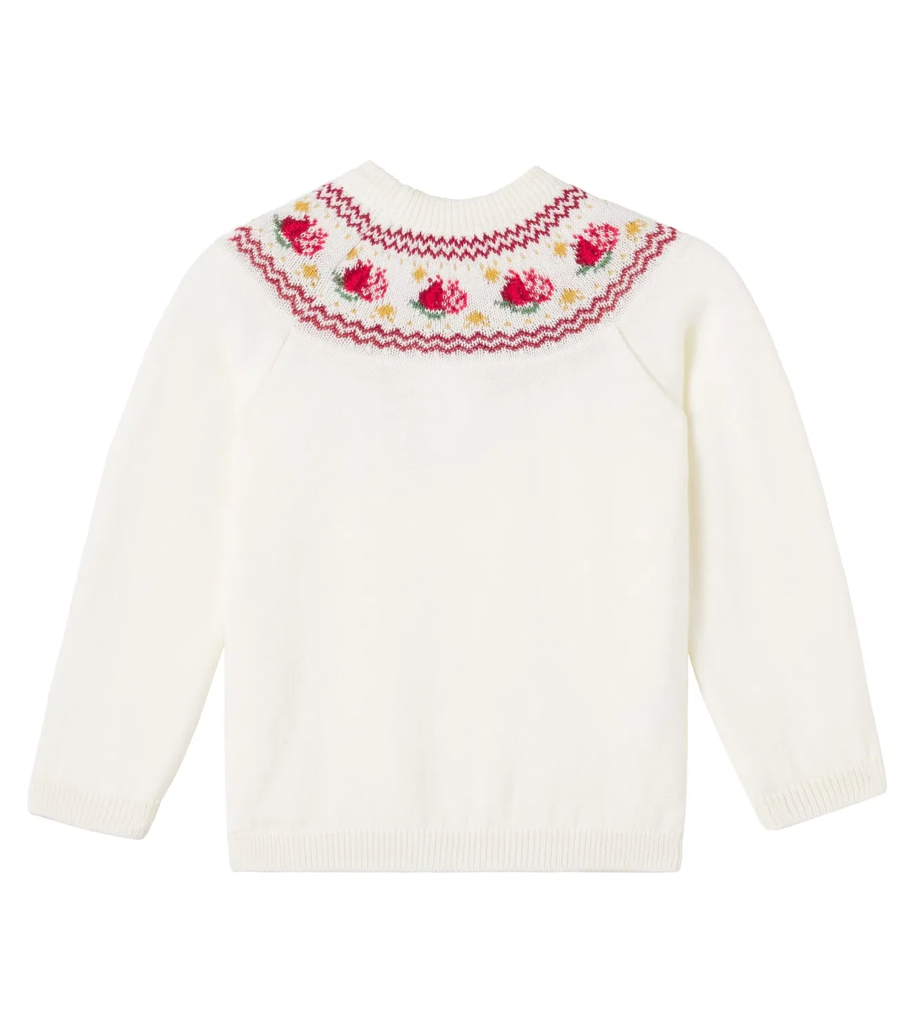 Свитер шерстяной в стиле Fair Isle Гренада La Coqueta, белый — фото 3