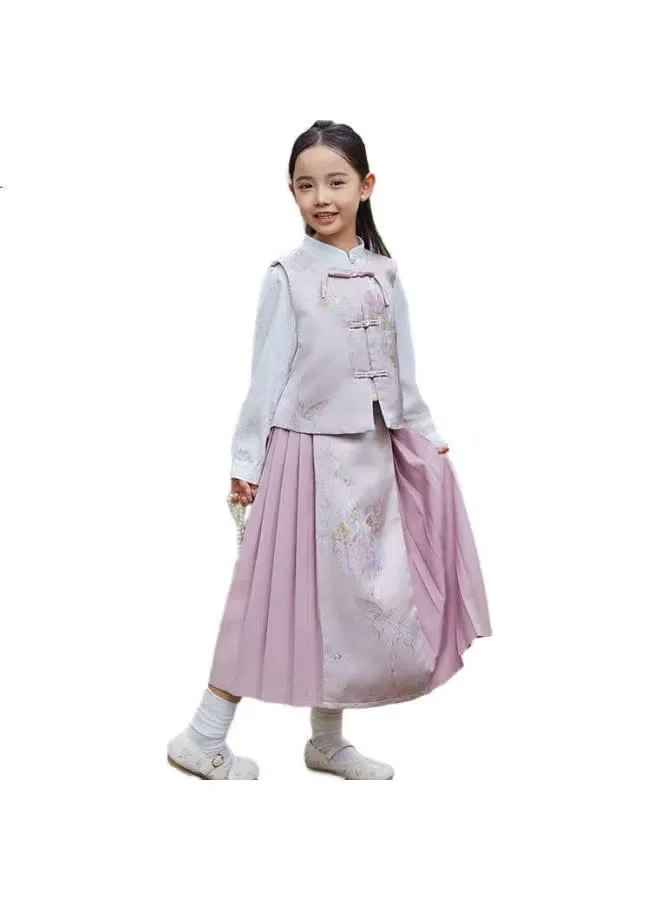 Платье-комплект в китайском стиле с принтом Hanfu Follow Me, розовый
