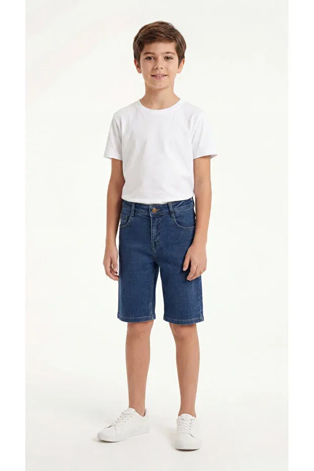 Детские шорты для мальчиков джинсовые Basic boy's denim shorts Mışıl Kids, Navy Blue