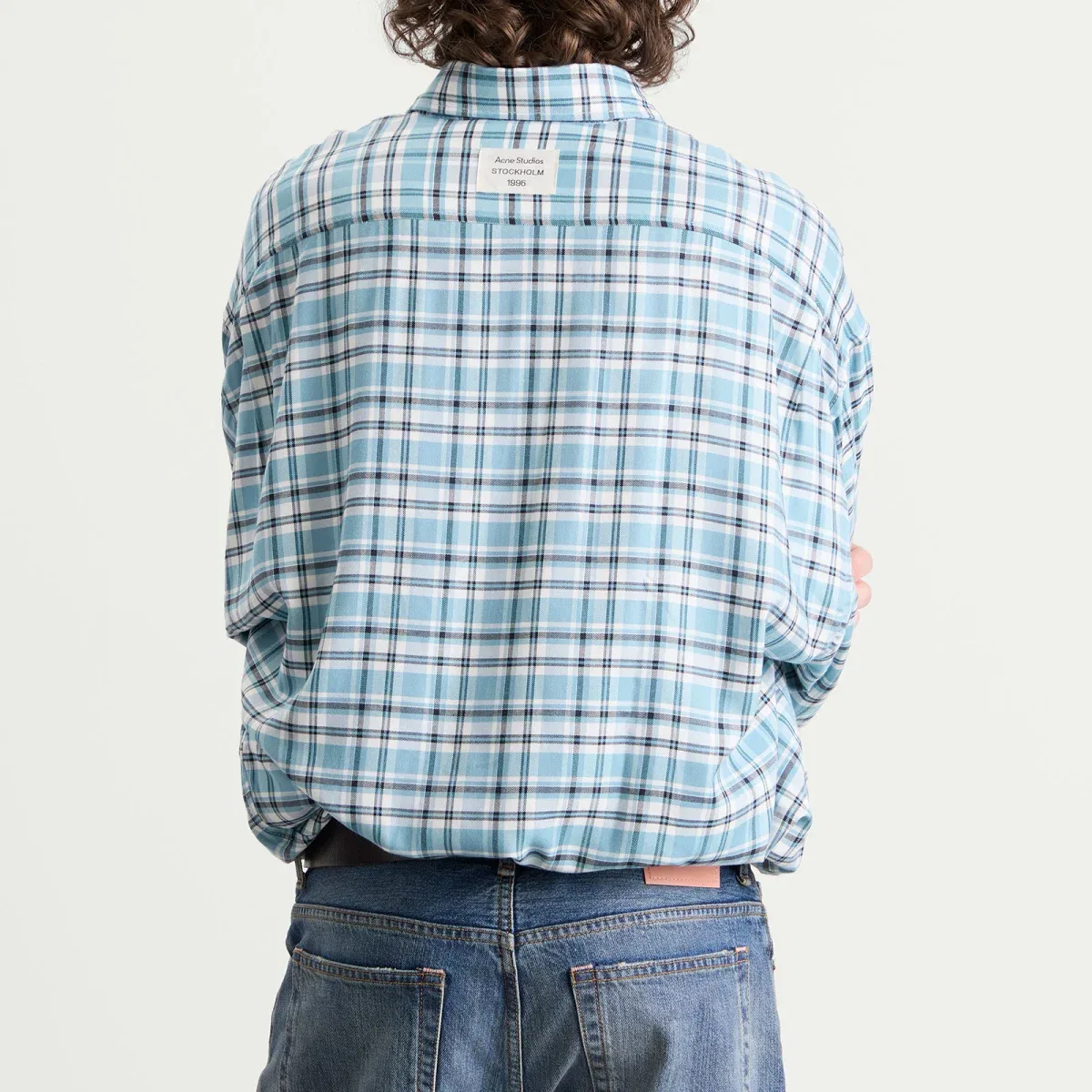 Рубашка с коротким рукавом Short Sleeve Check Shirt Acne Studios, Turquoise/Blue/White — фото 3