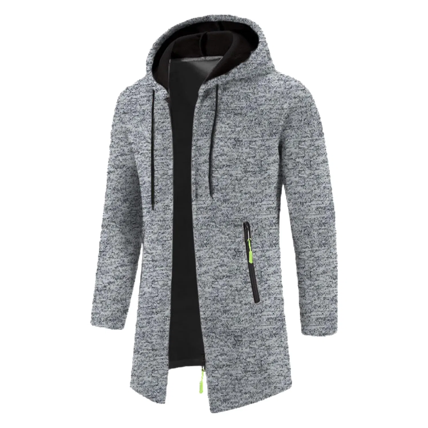 Мужское зимнее пальто с капюшоном, Grey-f