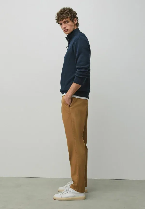 Брюки из хлопка с эластаном Trousers Next, Ochre yellow, желтый — фото 4