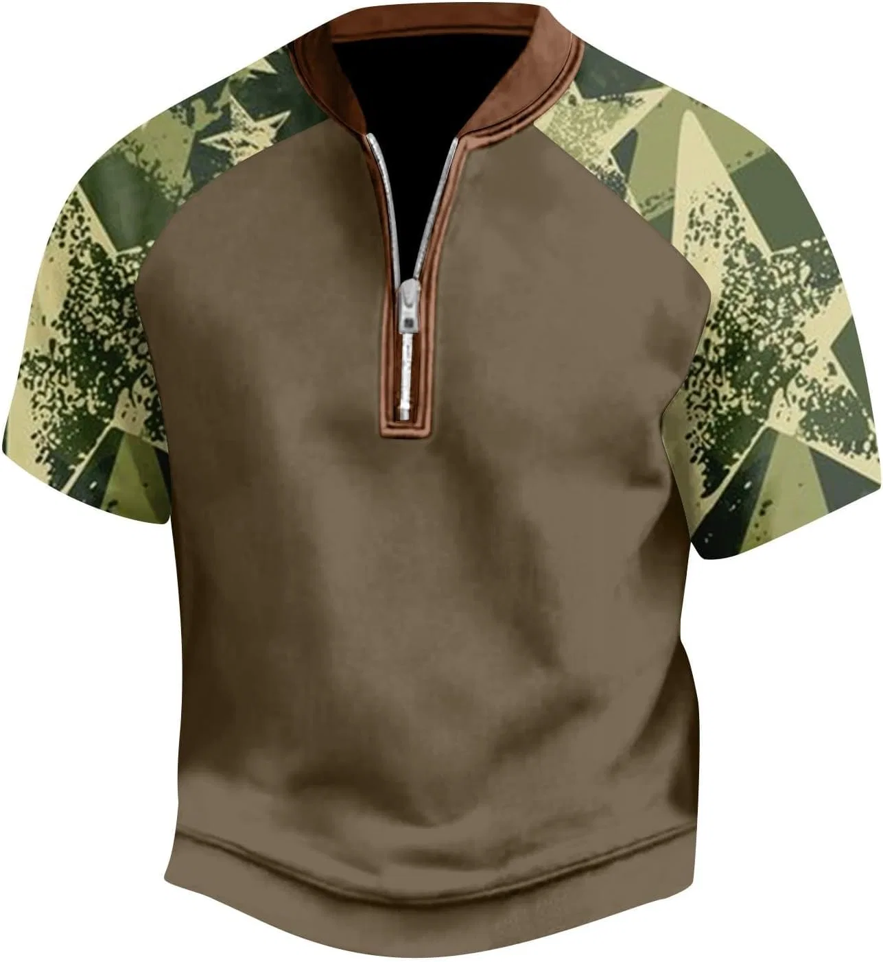 Мужская тактическая футболка с четверть-застежкой Camo, Multicolor