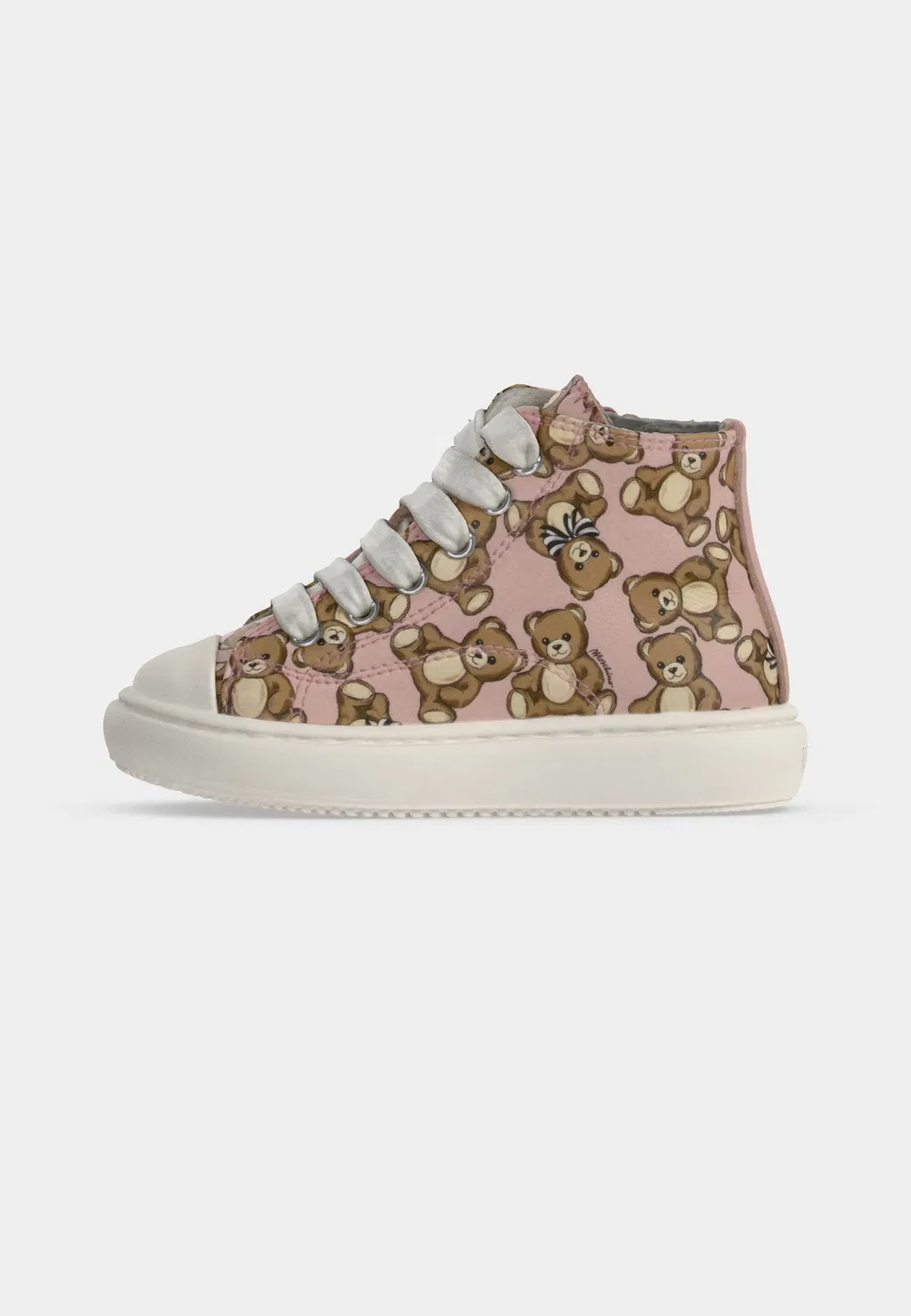 Унисекс - высокие кроссовки Moschino, Pink/White/Brown — фото 2