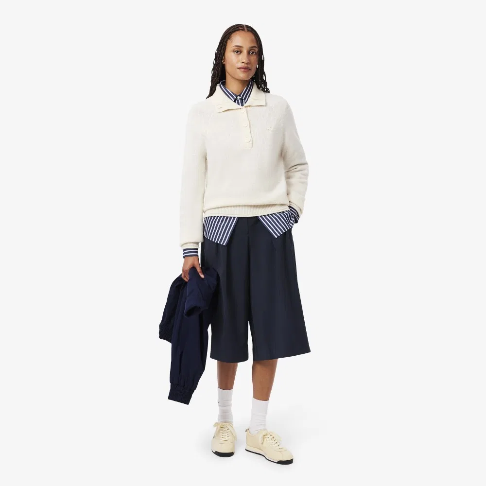 Шорты-бермуды Lacoste тёмно-синие из смесовой шерсти — фото 2