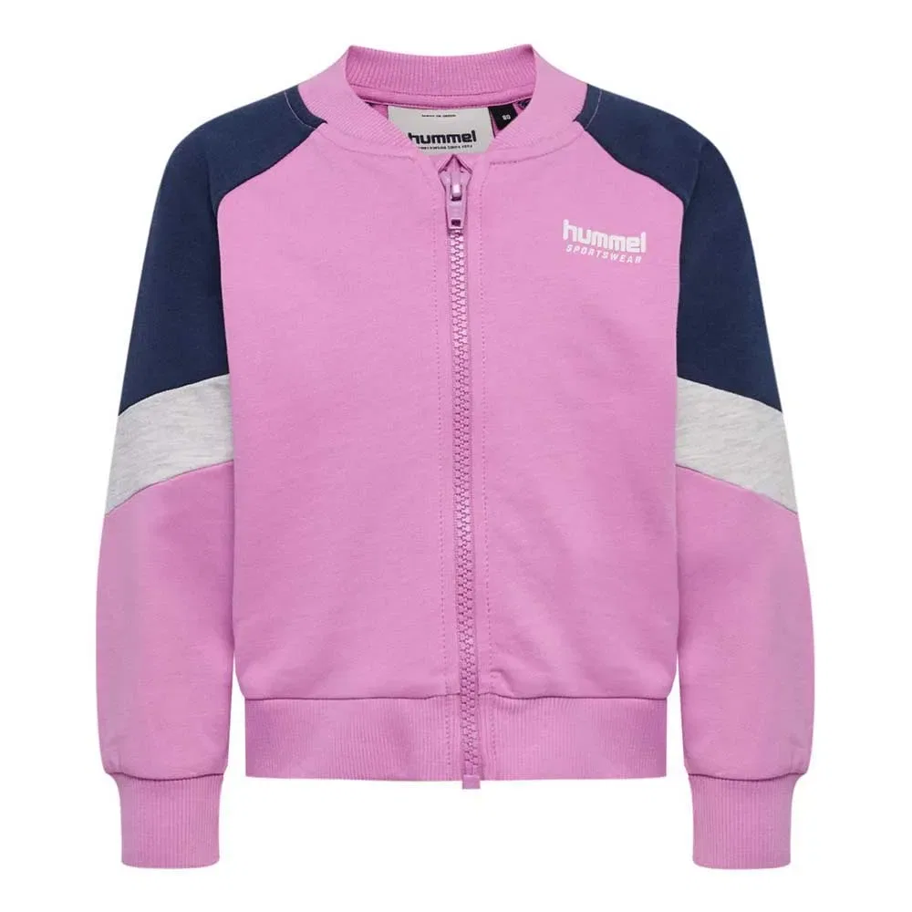 Худи на молнии Hummel Mini Loose Block, розовый — фото 3