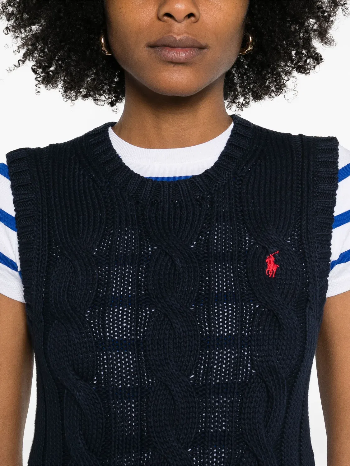 Polo Ralph Lauren Жилет с косами, синий — фото 2
