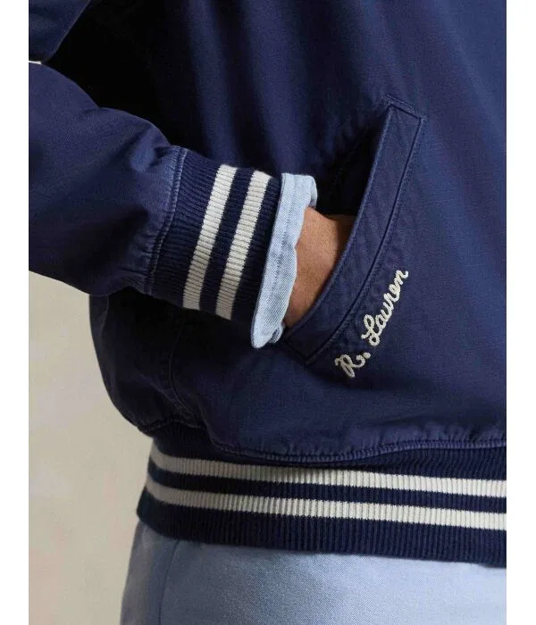 Мужская куртка-бомбер хлопковая Polo Ralph Lauren, Blu Marino — фото 4