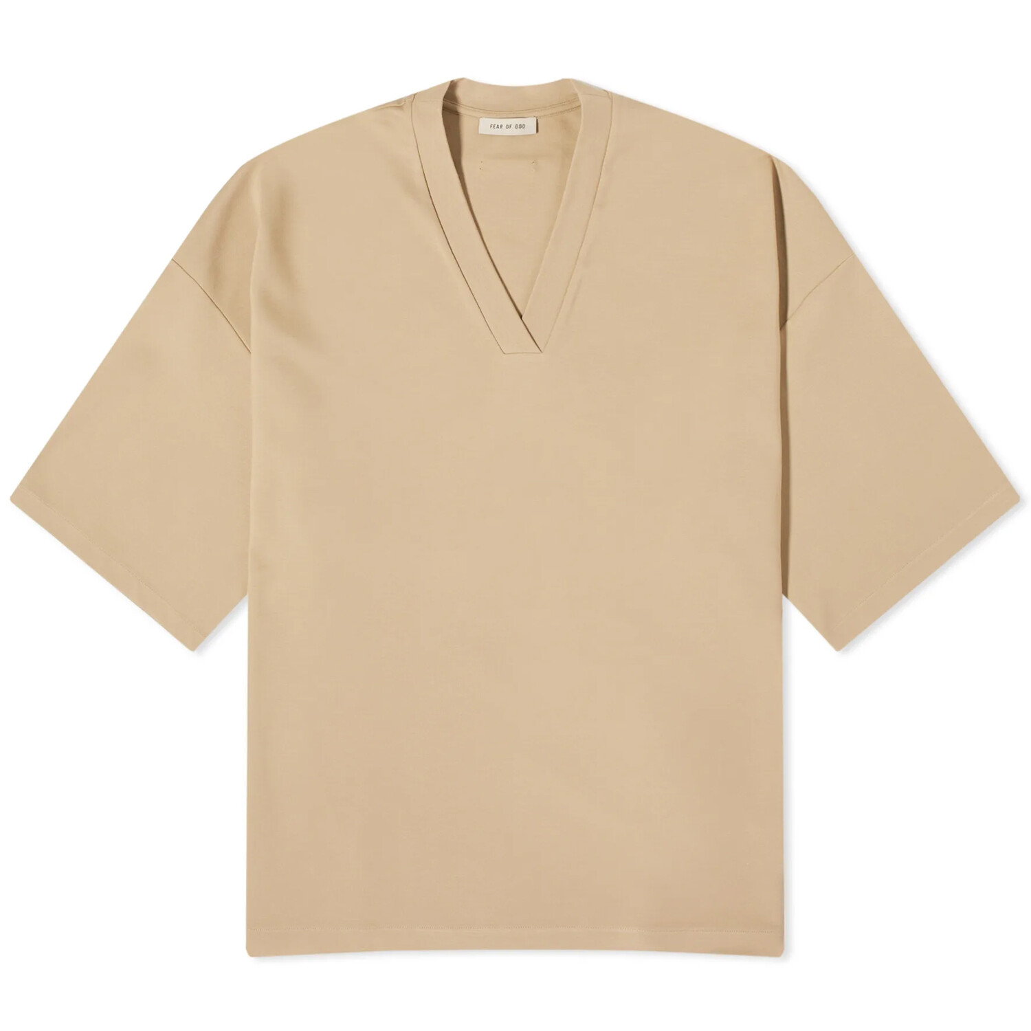 

Футболка Fear of God 8th Milano V-Neck, песочный, Бежевый, Футболка Fear of God 8th Milano V-Neck, песочный