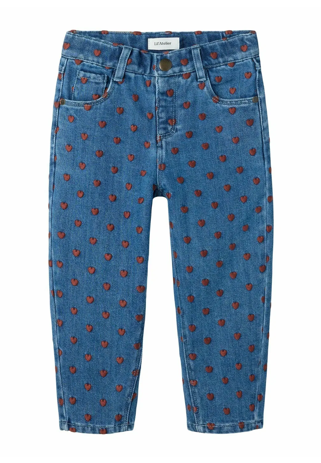 Джинсы с вышивкой, свободного кроя - джинсы расслабленного кроя Lil' Atelier, Dark Blue Denim — фото 3